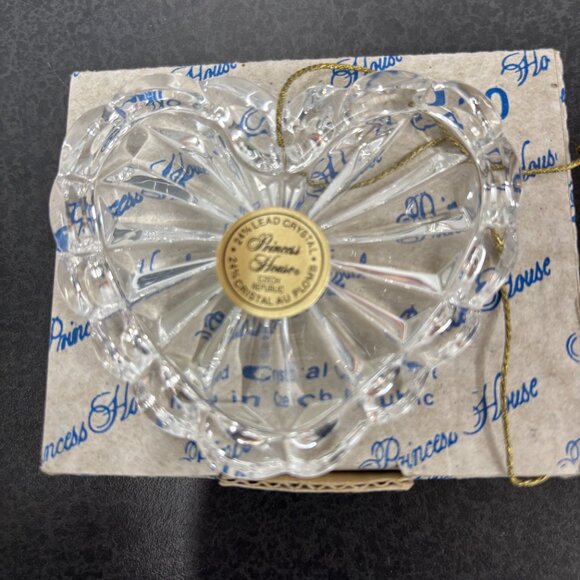 Vintage Princess House Lead Crystal Glass 3" Heart Hanging Ornament Czech #140 - Picture 8 of 10